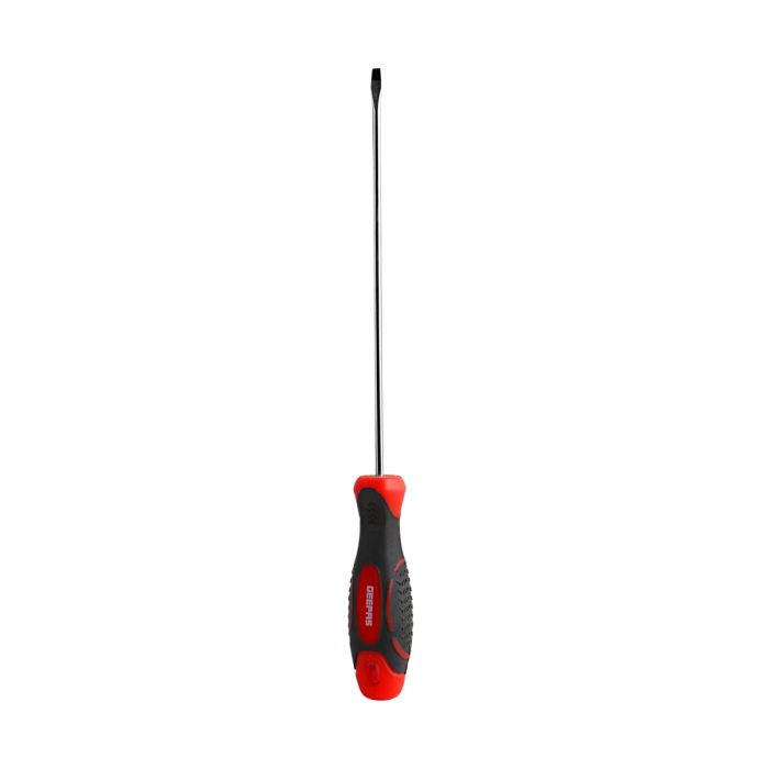 Geepas Precision Screwdriver - Slotted Screwdriver With Soft Grip Rubber Insulated Ergonomic Handle - CR-V Build, Magnetic Tip And Hanging Hole For Easy Carry - Bicolored Red/Black - (SL 3x150mm)