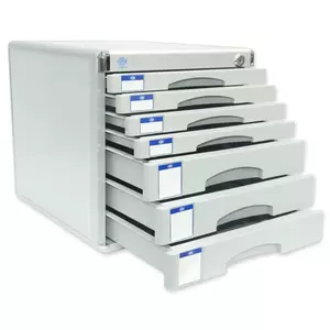 FIS Aluminium File Cabinet With key, 7 Drawers, 300 x 360 x 305 mm - FSOTW-A8878