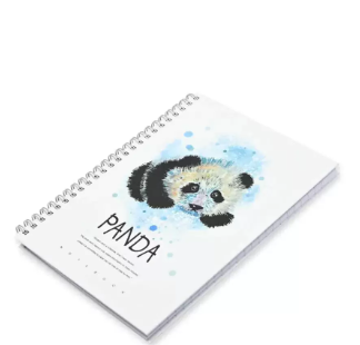 FIS Pack Of 5 Spiral Hard Cover Notebook, 96 Sheets A5 Panda Design 6 -FSNBSHCA596-PAN6
