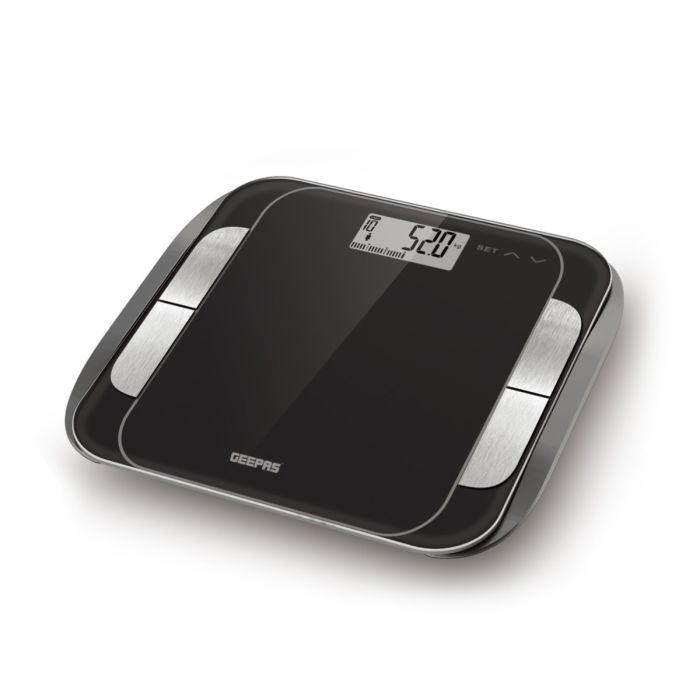Geepas GBS46506UK Body Fat Bathroom Scale - Smart High Accuracy Digital Weighing Scales For Body Weight, BMI Visceral Body Fat Rating, Muscle Mass, Body Hydration, Water & Bone Mass - 2 Year Warranty