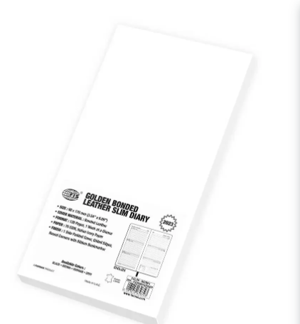 Fis 2023 Golden Slim diary Bonded Leather English & French - Brown -FSDI59EFGB23BR