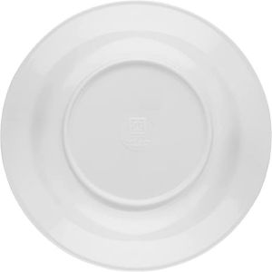 Royalford M/W 8"Round Deep Plate 1X36 - Melamine - White