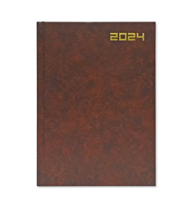 Fis 2024 A5 Diary,Vinyl, English Hard Cover Maroon -FSDI21E24MR