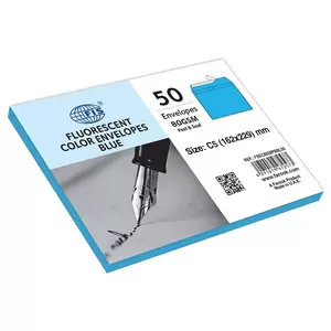 FIS Color Envelopes, Peel & Seal, Bright Green Colors, Pack of 50 Pcs. C5 (162 x 229 mm), 80 GSM - FSEC8026PBGR50