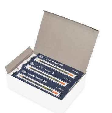 Box of 12 Packs 5B Grade Pencil Set Navy Blue/Red - FSPE5B