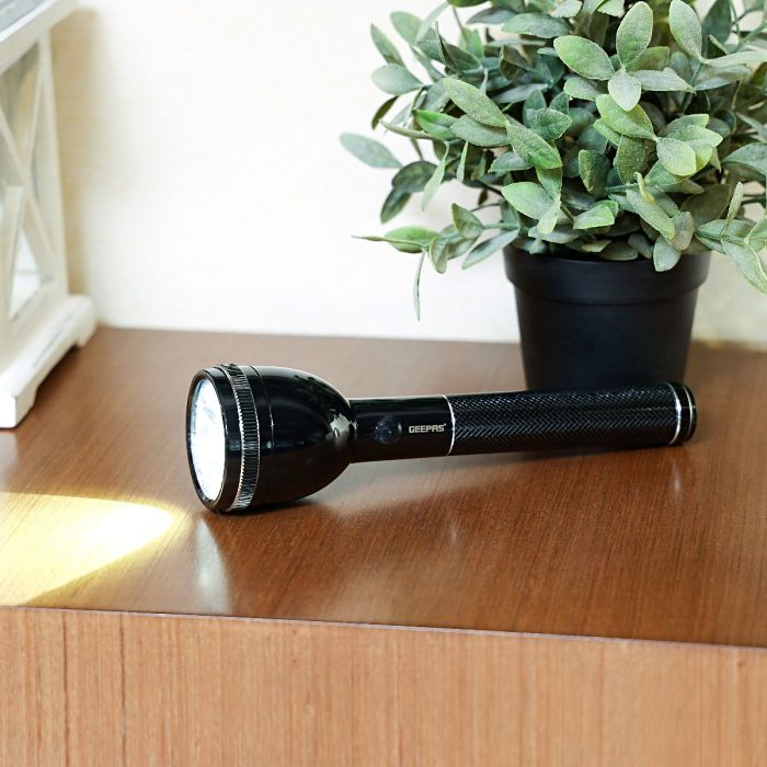 Geepas Lightweight Rechargeable LED Flashlight -Bright White LED Torch Portable Torch High Beam LED Flashlight Tactical Pocket Flashlight For Camping Bicycle Hiking And Emergency Use