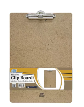 Fis Wooden Clip Boards (smart Tension Clip With Pen Holder), F4 Size