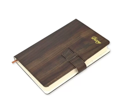 Fis 2024 A5 Diary English Vinyl Hard Sewn Cover Chocolate -FSDI80E24CH