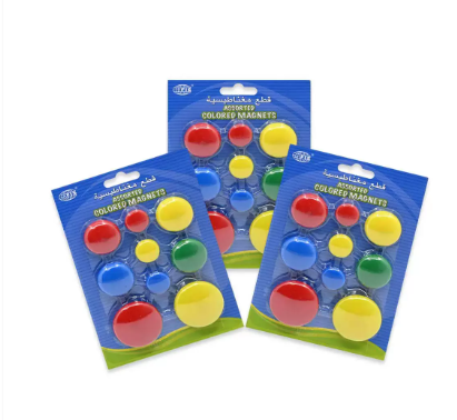 FIS Multicolor Magnets Non Transperent Assorted color and sizes, Pack includes 3 sets of 9 Pieces -FSMIA-PACK