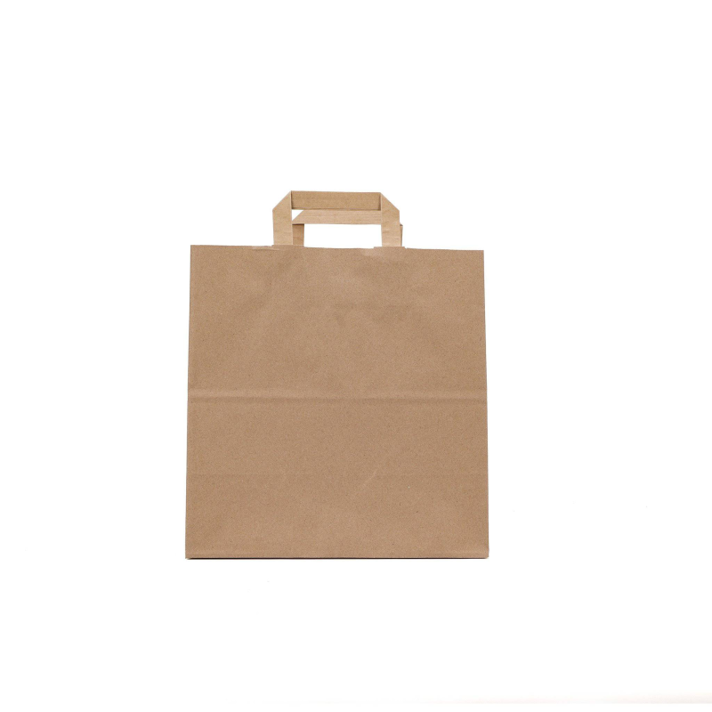 24x12x31 Cm Kraft Brown Paper Bag Flat Handle