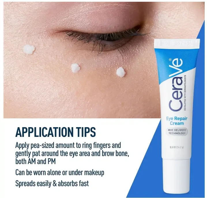 CeraVe Eye Repair Cream Under Eye Cream for Dark Circles and Puffiness Suitable for Delicate Skin Under Eye Area 0.5 Ounce