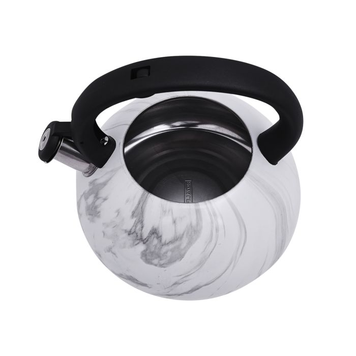 Royalford RF9668 3L Whistling Kettle - Portable Marble Design Whistling Tea Kettle With Heat Resistant Handle | Ergonomic Pouring Spout | Compatible With Gas, Induction, Hot Plate, Halogen, & Ceramic 