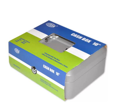 FIS Cash Box with Key 10 Inch, Matt Finish Grey Color - FSCPTS0025GY