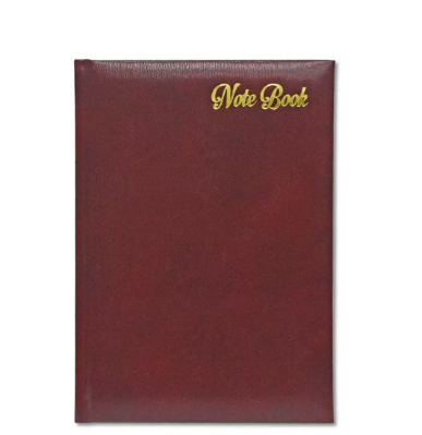FIS Golden Notebook Bonded Leather, Size A5, Italian Ivory Paper, 70 GSM, 196 Pages, 8 mm Ruled, 1 Side Padded Cover, Gold Gilded Edges, Colour Maroon - FSNB1SA5GIVBLMR