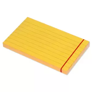 FIS Sticky Note Pad, 3X5 inches, Pack of 12, Ruled Neon Orange -FSPO3X5RNOR