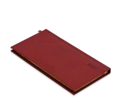 FIS 2023 Golden Slim Diary (English) Italian PU Hard Cover Maroon - FSDI57EG23MR