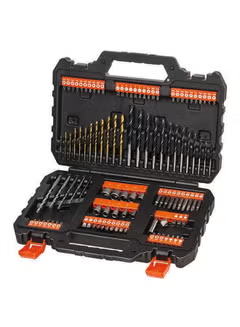 109-Piece Drill Bits Sets, Socket Holder, Screwdriver Bits, And Magnetic Holder For Drilling, Screwdriving And Fastening ,With Kitbox A7200-XJ Black,/Orange 31.5 x 22 x 6.6cm
