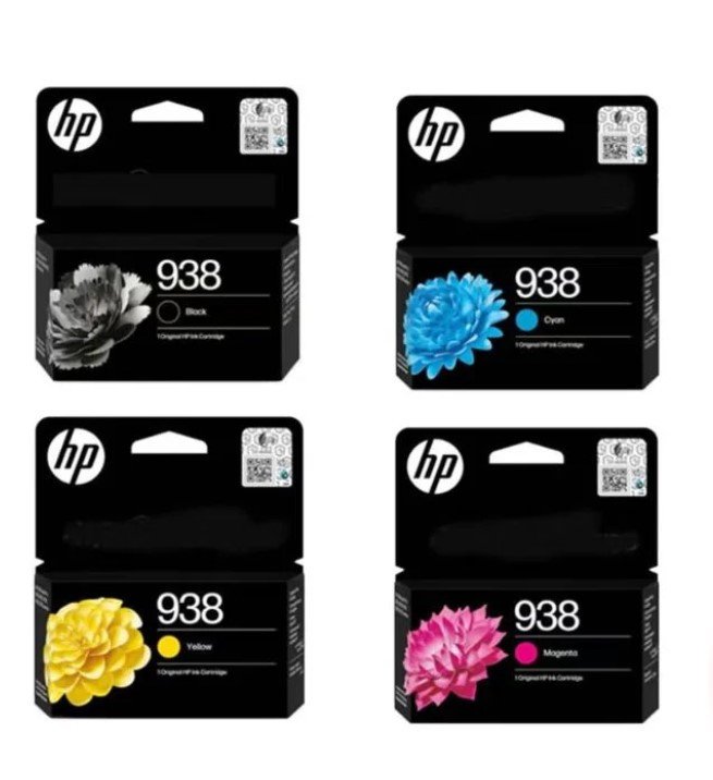 HP 938 Original Ink Office Jet Pro 9720/9730 Wide Format All-In-One Printer 4-Pack Black/Cyan/Magenta/Yellow