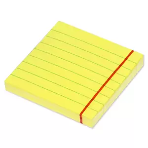 FIS Sticky Note Pad, 3X3 inches, Pack of 12, Ruled Neon Yellow -FSPO3X3RNYL