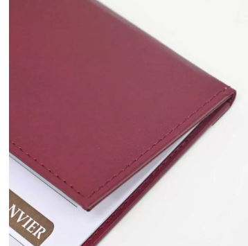 FIS Year Planner 2024 (English/French) Vinyl Desk Blotter, Maroon - FSDKVIEF24MR