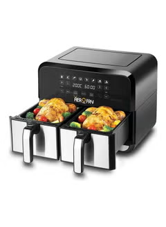 Digital Dual Zone, Air Fryer 1700W 4L+4L, Capacity With Rapid Hot Air Circulation For Frying, Grilling, Broiling, Roasting, and Baking 8 L 1700 W DZAF1700-B5 Black/Silver