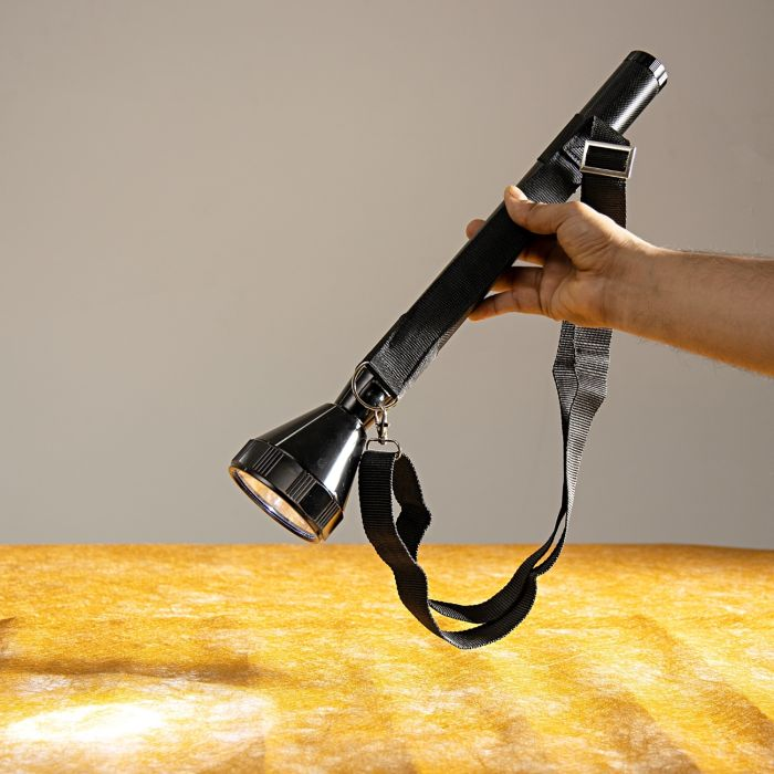 Geepas Rechargeable LED Flashlight 470mm | Hyper Bright Cool White LED Torch Light | Built-In 5D Battery | Long Distance Range With Big Reflector | Powerful Torch For Indoor & Outdoor Activities