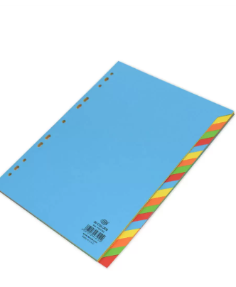 Pack of 12 Pieces A4 Card Divider Blue/Yellow/Red