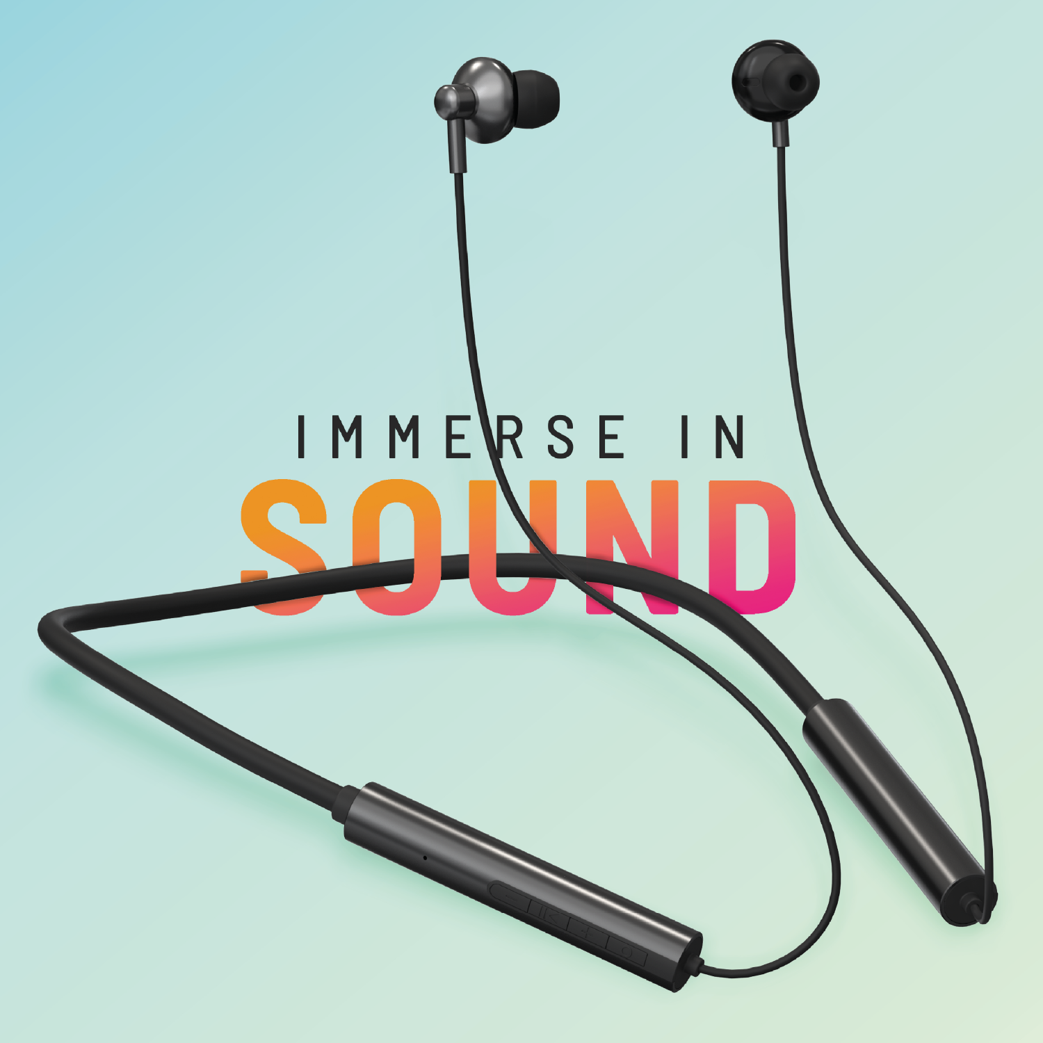 Porodo Soundtec ENC Neckband Wireless Headset - Black