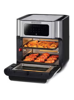 XXL Air Fryer Oven and Rotisserie- Digital 10 in 1 Multi-Function Stainless Steel with Air Convection Technology, used for Frying, Grilling, Broiling, Roasting, Baking, Toasting, Heating Dehydrating &