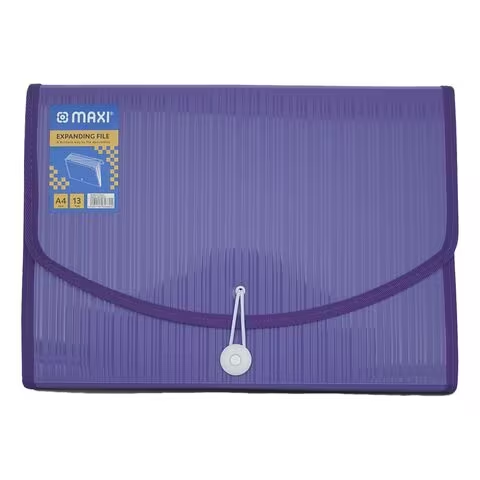 Maxi Expanding File With String A4 Size 13 Tab Purple