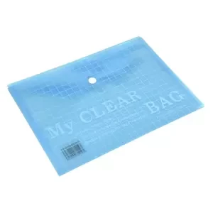 Pack of 12 Pieces My Clear Button Bag Blue