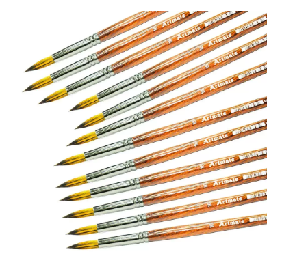 Artmate Artist Brushes Round 16 Size, Set Of 12 Pieces - Jiabsx101r-16