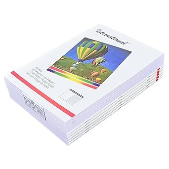 FIS Exercise Book Size A4 160 Pages 1 Side Plain Single Line with Left Margin Packet of 10 Pieces