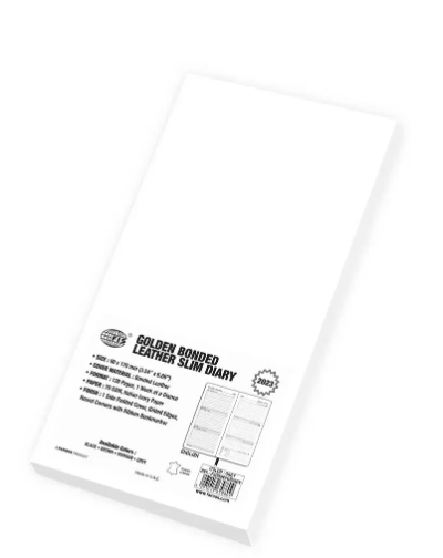 Fis 2023 Golden Slim diary Bonded Leather English & French - Grey -FSDI59EFGB23GY