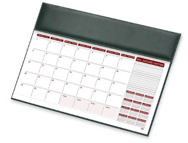 FIS Year Planner 2024 (English/French) Vinyl Desk Blotter, Green - FSDKVIEF24GR