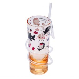 Royalford With Straw - Acrylic Glass - Clear - 230 ML