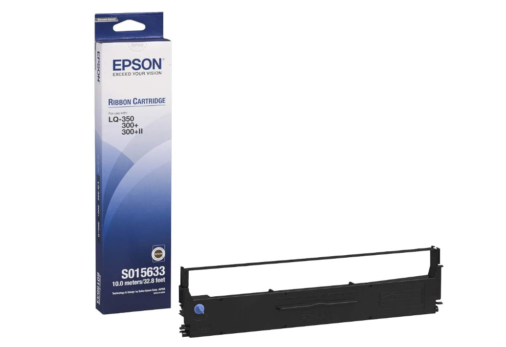 Epson LQ-300+, 300+ii, 350 Black Ribbon Cartridge (S015633)