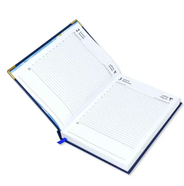 Fis 2024 A5 Diary,Gold Corenrs, (Arabic/English) Vinyl 1Side Padded Blue -FSDI22AE24BL