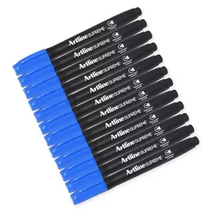 Artline Supreme Permanent Marker Pack of 12, 1.0mm, Bullet, Blue - ARMKEPF-700BL