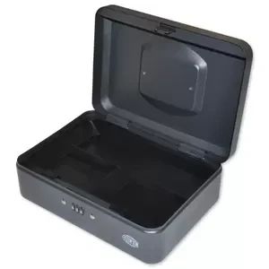 FIS Cash Box with Number Lock 10 Inch, Matt Finish Black Color - FSCPTS0027BK
