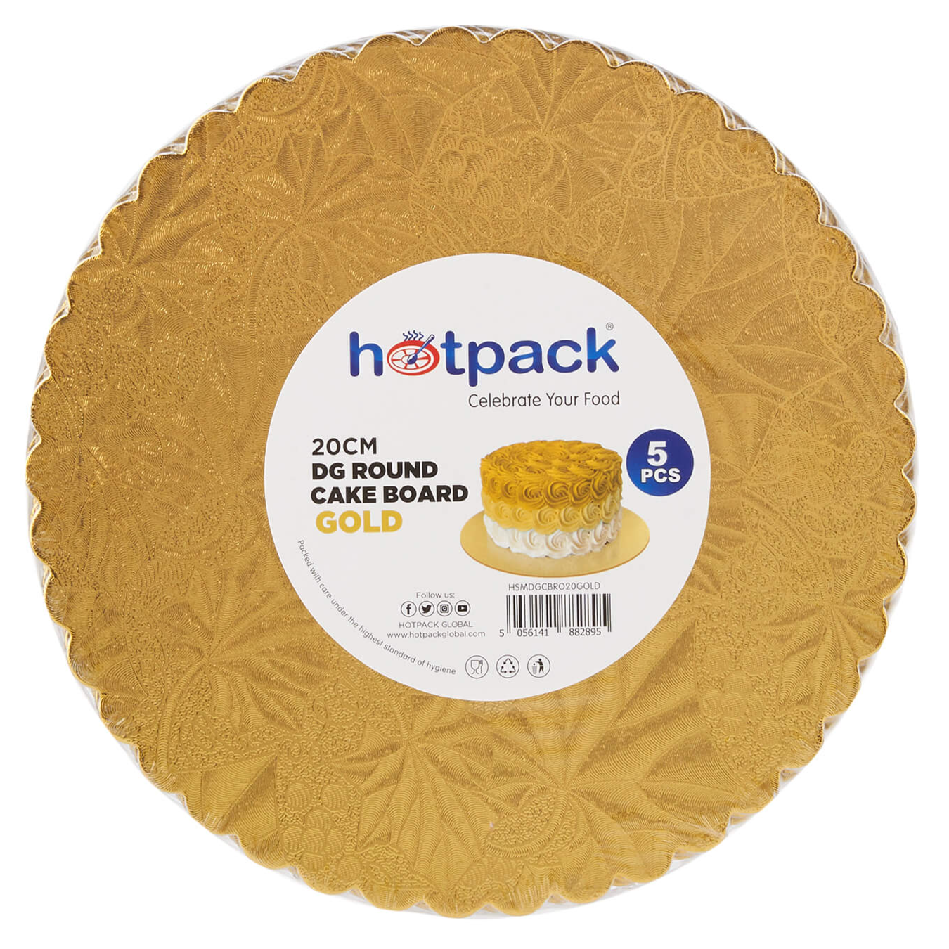 Gold Round Cake Board 5 Pieces