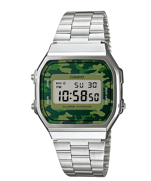 Casio Vintage A168WEC-3DF , Digital Uni Sex Watch, Silver