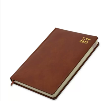 FIS Agenda Diary 2023 (Arabic/English) Bonded Leather, 1-Side Padded, Brown - FSDI75AEB23BR