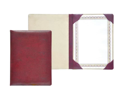 FIS Italian PU Certificate Folders with A4 Certificate and Gift Box
