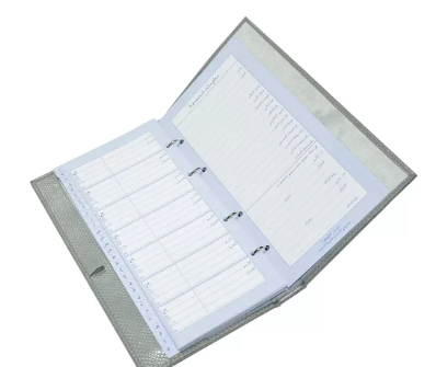 FIS Executive Address Book Arabic, Italian PU Padded Cover, with 4-O-Ring with Gift Box, 250 x 135 mm Size, Grey Color, 60 Sheets - FSAD25X13.5PUA