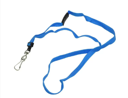 100-Piece FIS Name Badge Lanyard with Metal Clip, 0.40x92cm Size, Blue Color, Round Shap - FSNAZD004BL
