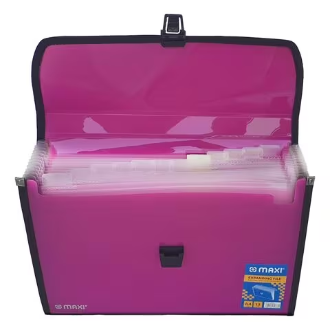 Maxi Expanding File With Handle A4 Size 13 Tab Pink