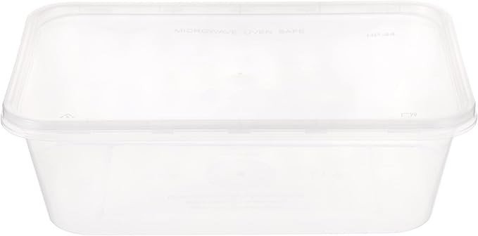 Clear Microwavable Rectangular Container with Lid 750ML (500Pcs of Box)