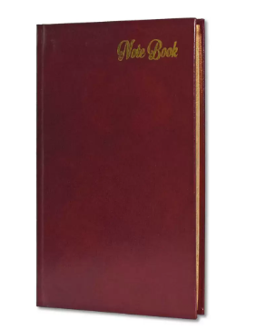 FIS Golden Notebook Bonded Leather, Size A5, Italian Ivory Paper, 70 GSM, 196 Pages, 8 mm Ruled, Hard Cover, Gold Gilded Edges, Colour Maroon - FSNBHCA5GIVBLMR