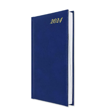 FIS 2024 International Diary A5 7-Languages Vinyl 1-Side Padded Blue - FSDI136-7V24BL
